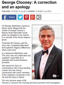 Clooney Apology
