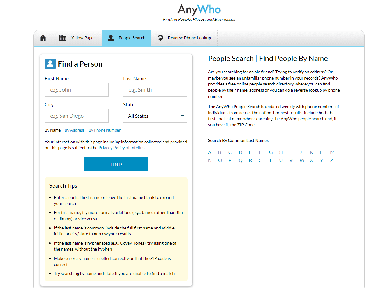 AnyWho Opt Out Guide