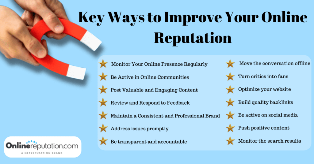 Key ways to improve your online reputation.