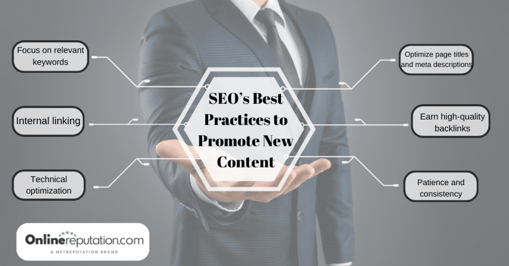 SEO best practices to promote new contacts and push down negative search results.